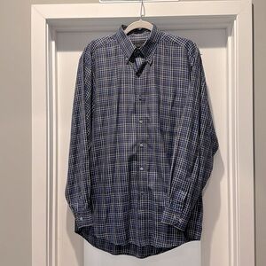 Harold Powell Blue, multicolored stripe/check Size M button up longsleeved shirt